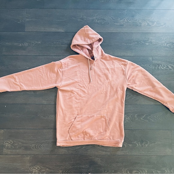 NASTY GAL Dusty Rose Oversized Sweatshirt Hoodie - Picture 2 of 11